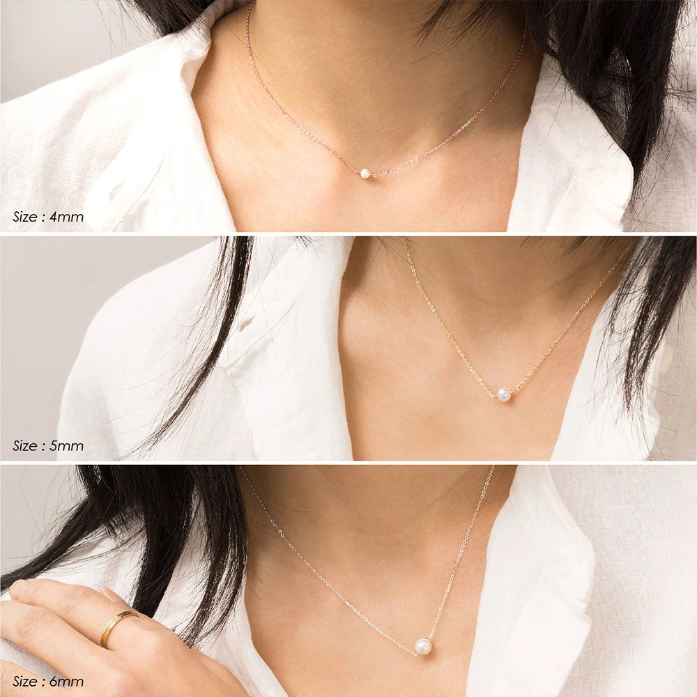 Minimalist Gold Pearl Layered Necklace