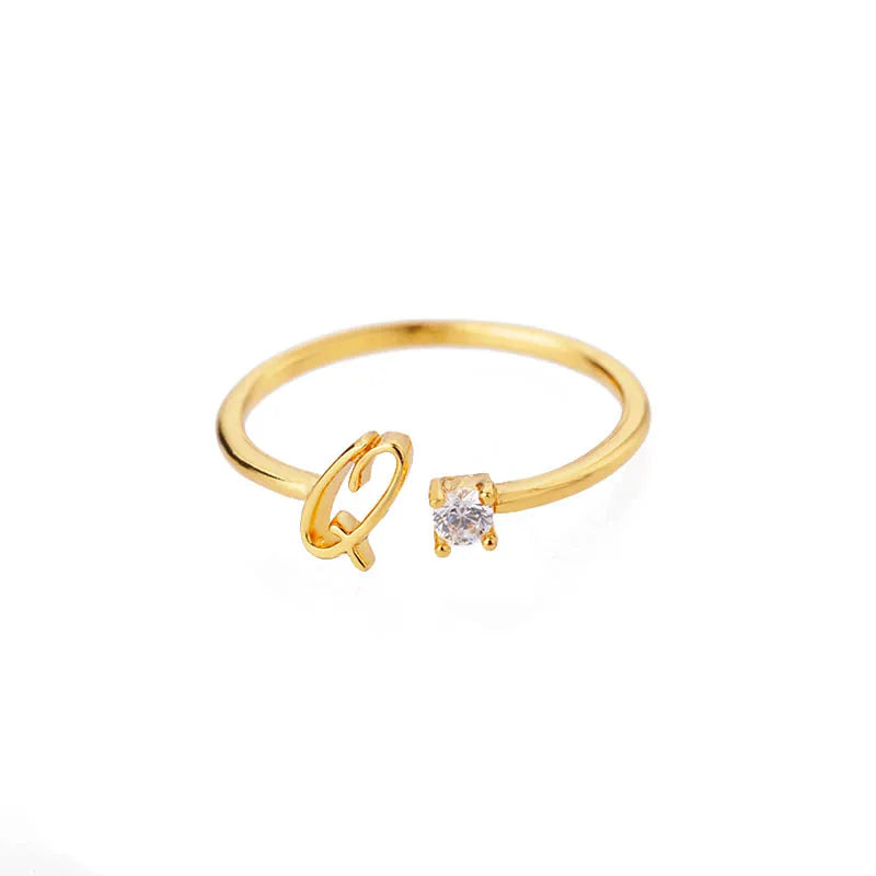 A-Z Initial Adjustable Ring