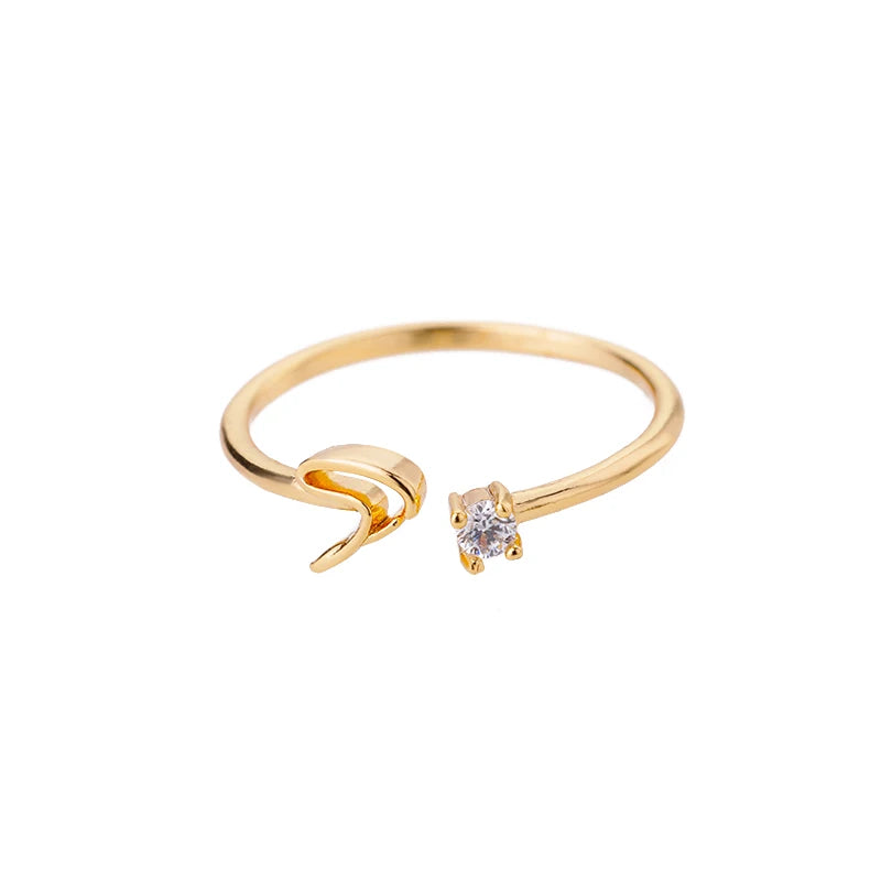 A-Z Initial Adjustable Ring