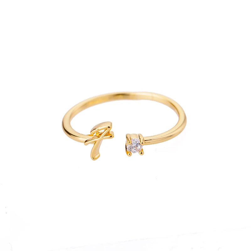 A-Z Initial Adjustable Ring