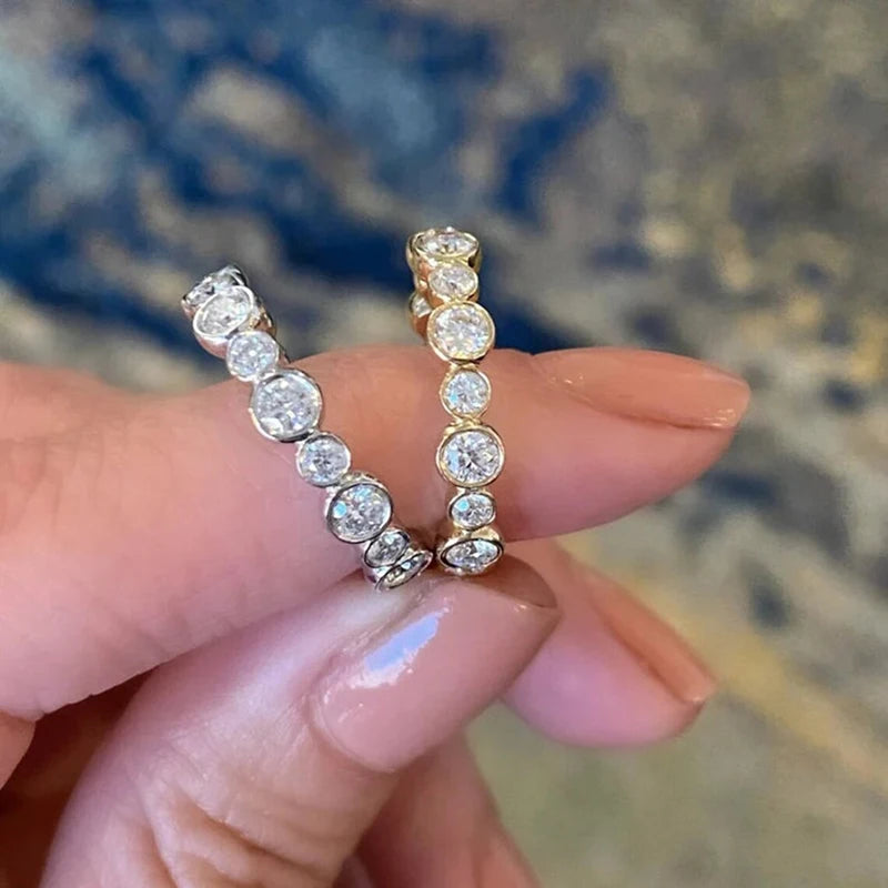 Huitan Round Cubic Zirconia Ring –