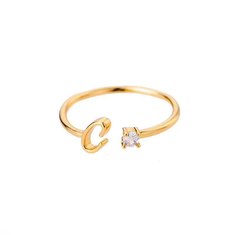 A-Z Initial Adjustable Ring