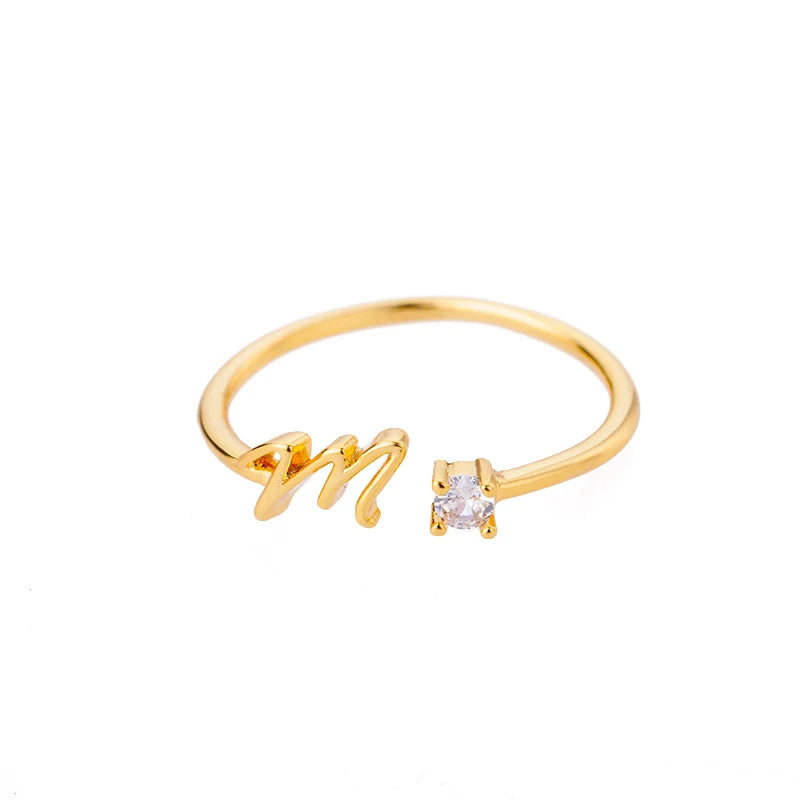 A-Z Initial Adjustable Ring