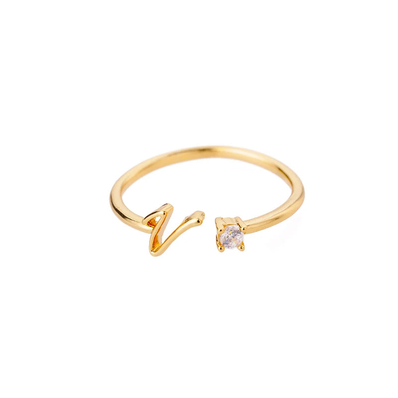 A-Z Initial Adjustable Ring