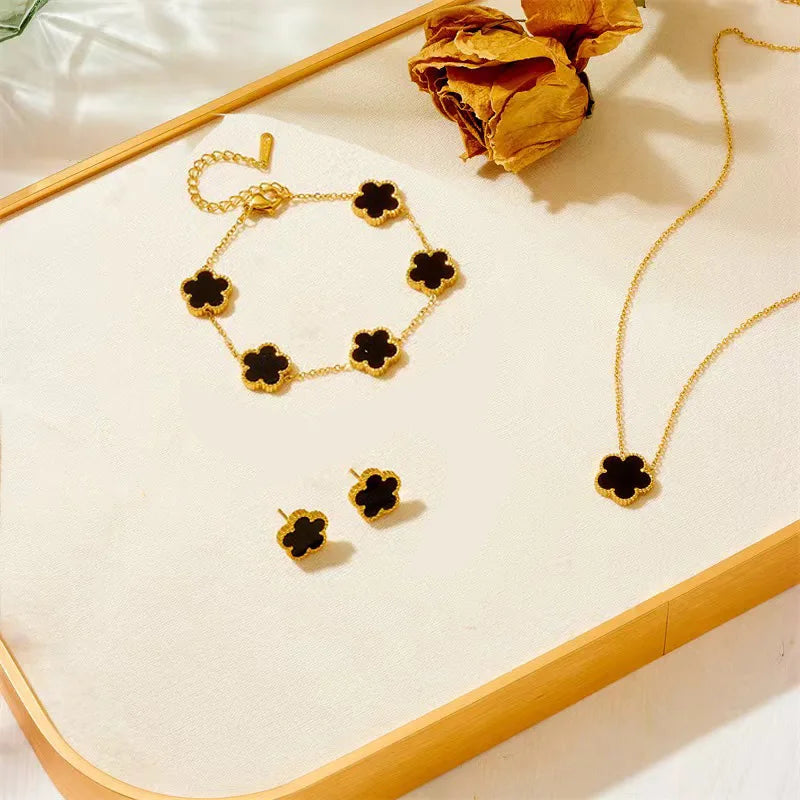 Plum Blossom Necklace, Bracelet & Earrings Set