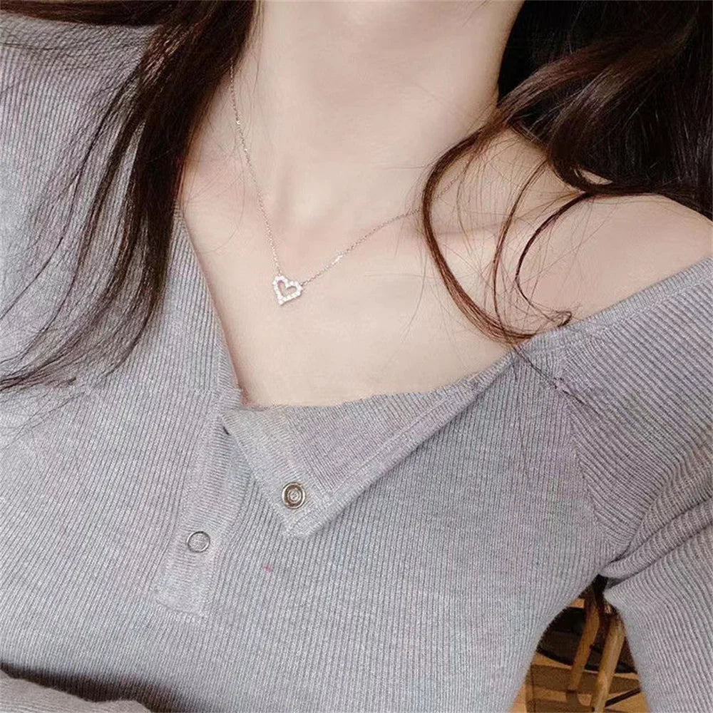 Hollow Love Pendant Necklace