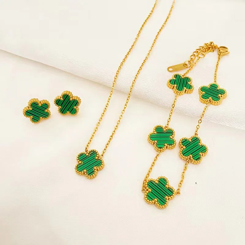 Plum Blossom Necklace, Bracelet & Earrings Set