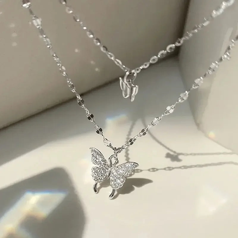 Double Layer Butterfly Necklace