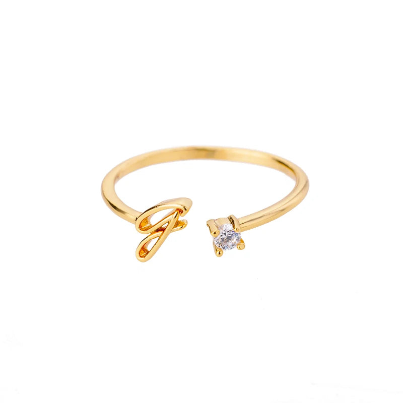 A-Z Initial Adjustable Ring