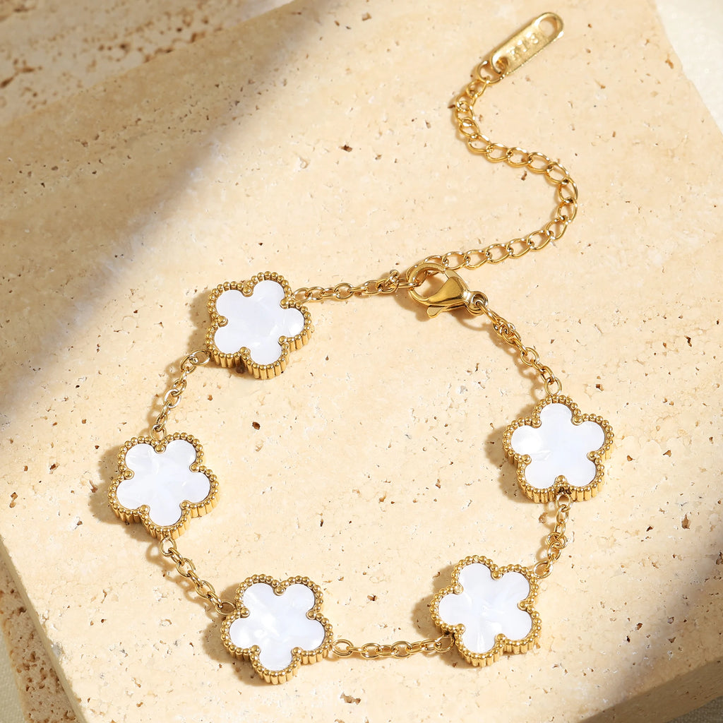 Gold Flower Stainless Steel Bracelet