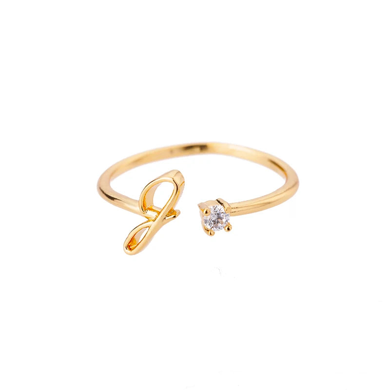 A-Z Initial Adjustable Ring