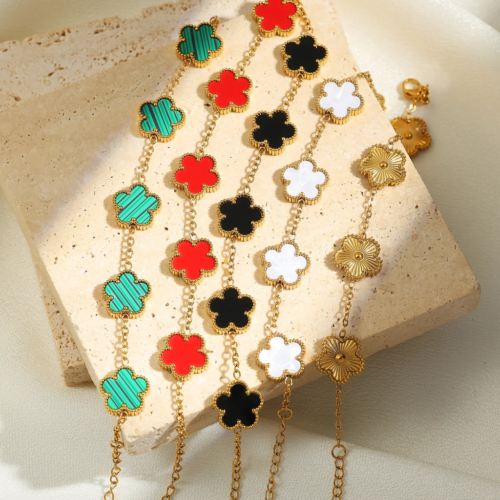 Gold Flower Stainless Steel Bracelet
