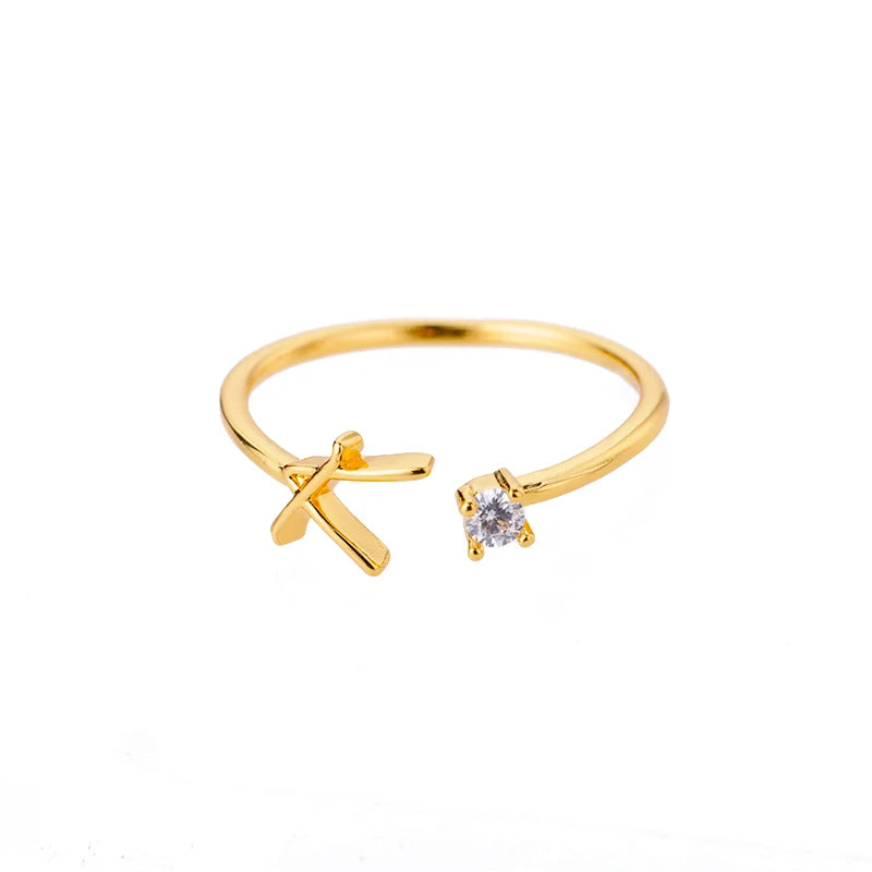 A-Z Initial Adjustable Ring