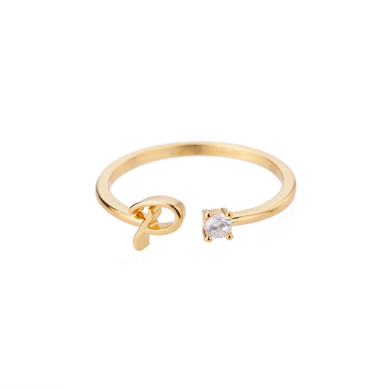 A-Z Initial Adjustable Ring