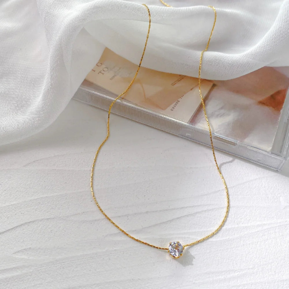 Dainty Zircon Charm Necklace