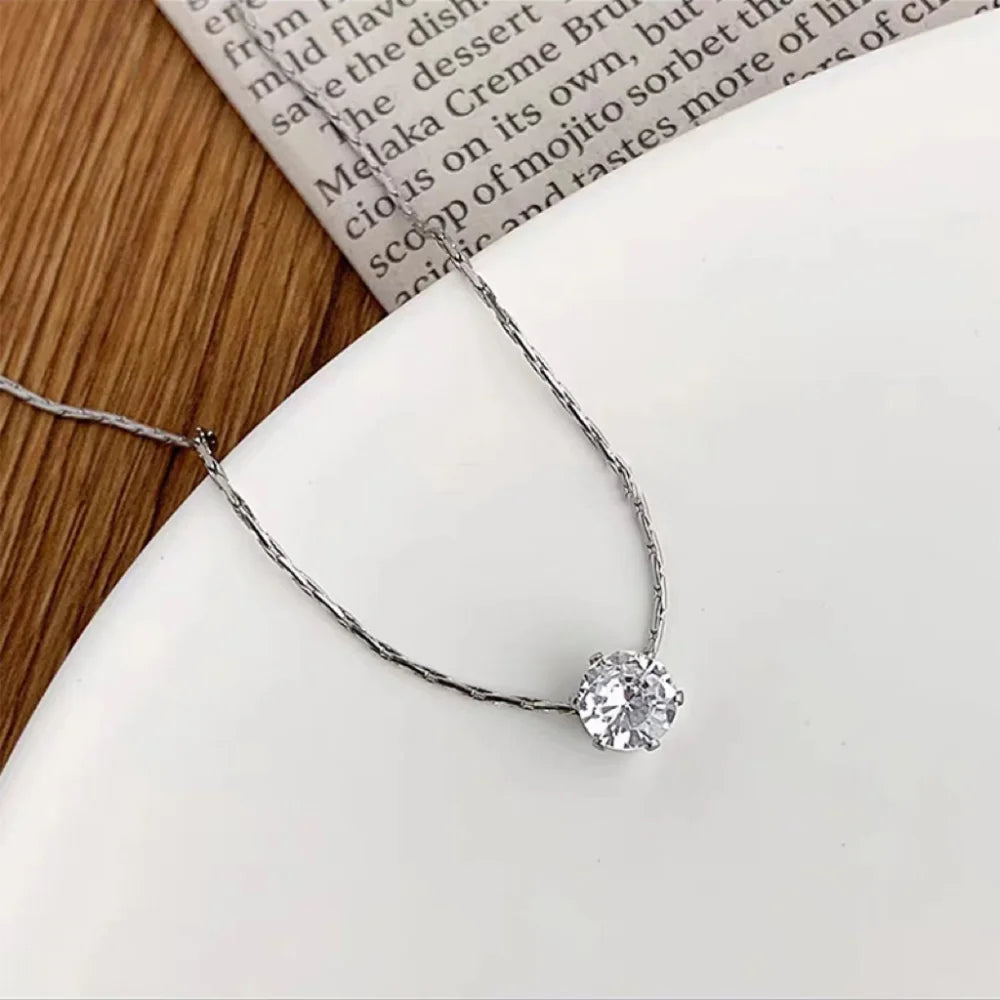 Dainty Zircon Charm Necklace