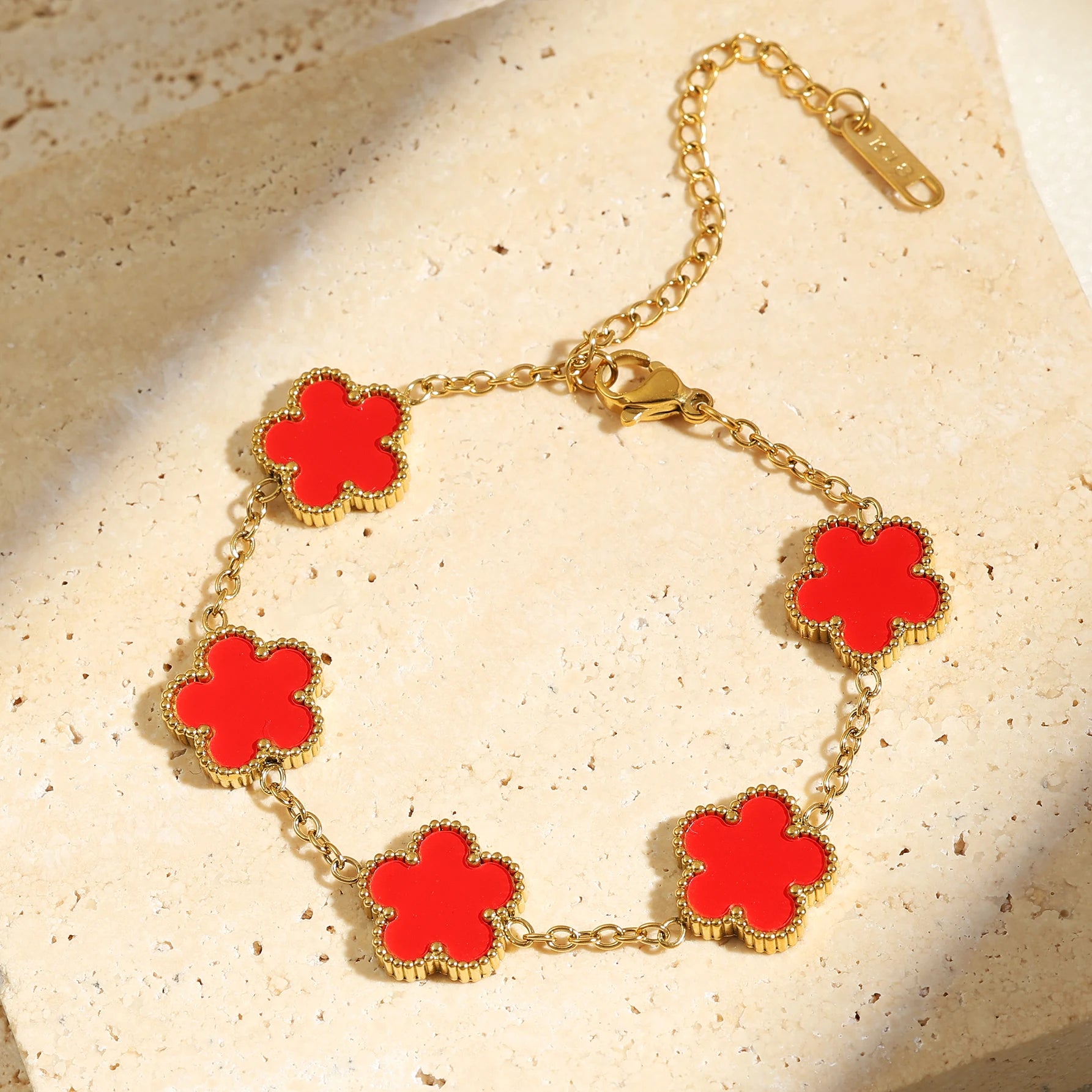 Gold Flower Stainless Steel Bracelet