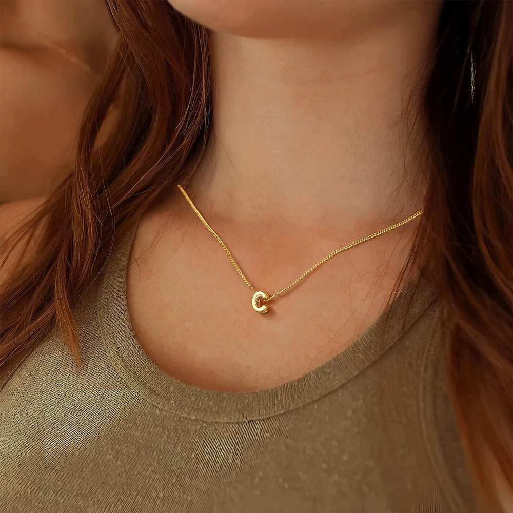 Mini Bubble Letter Necklace