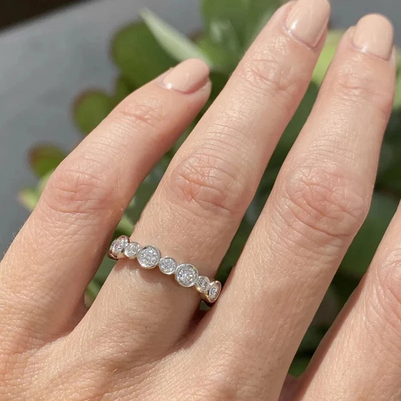 Huitan Round Cubic Zirconia Ring –