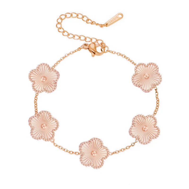 Gold Flower Stainless Steel Bracelet