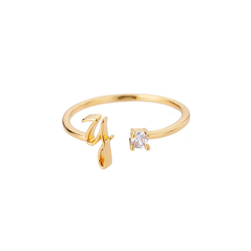A-Z Initial Adjustable Ring