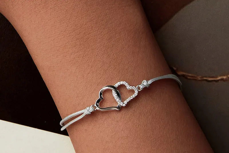 Heart to Heart Silver Bracelet