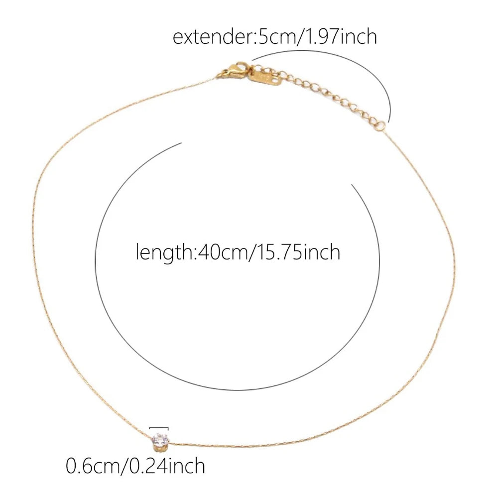 Dainty Zircon Charm Necklace