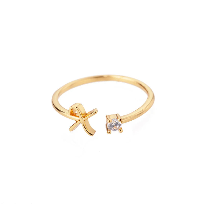 A-Z Initial Adjustable Ring