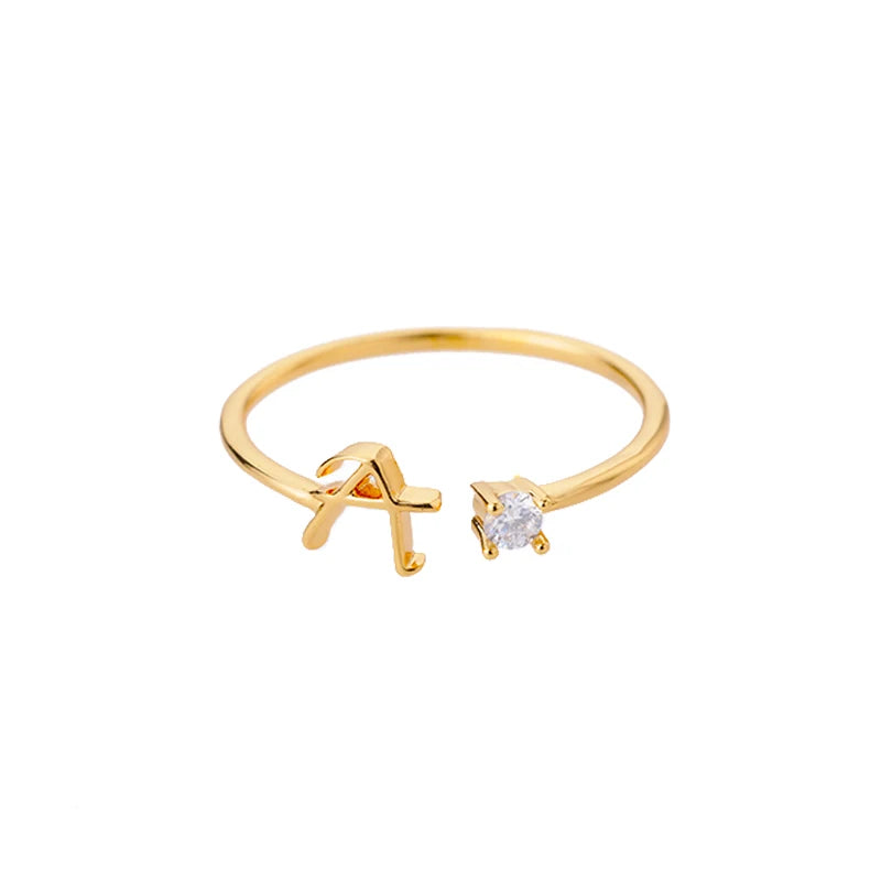 A-Z Initial Adjustable Ring