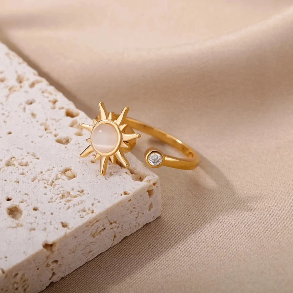 Sun Pendant Anxiety Ring