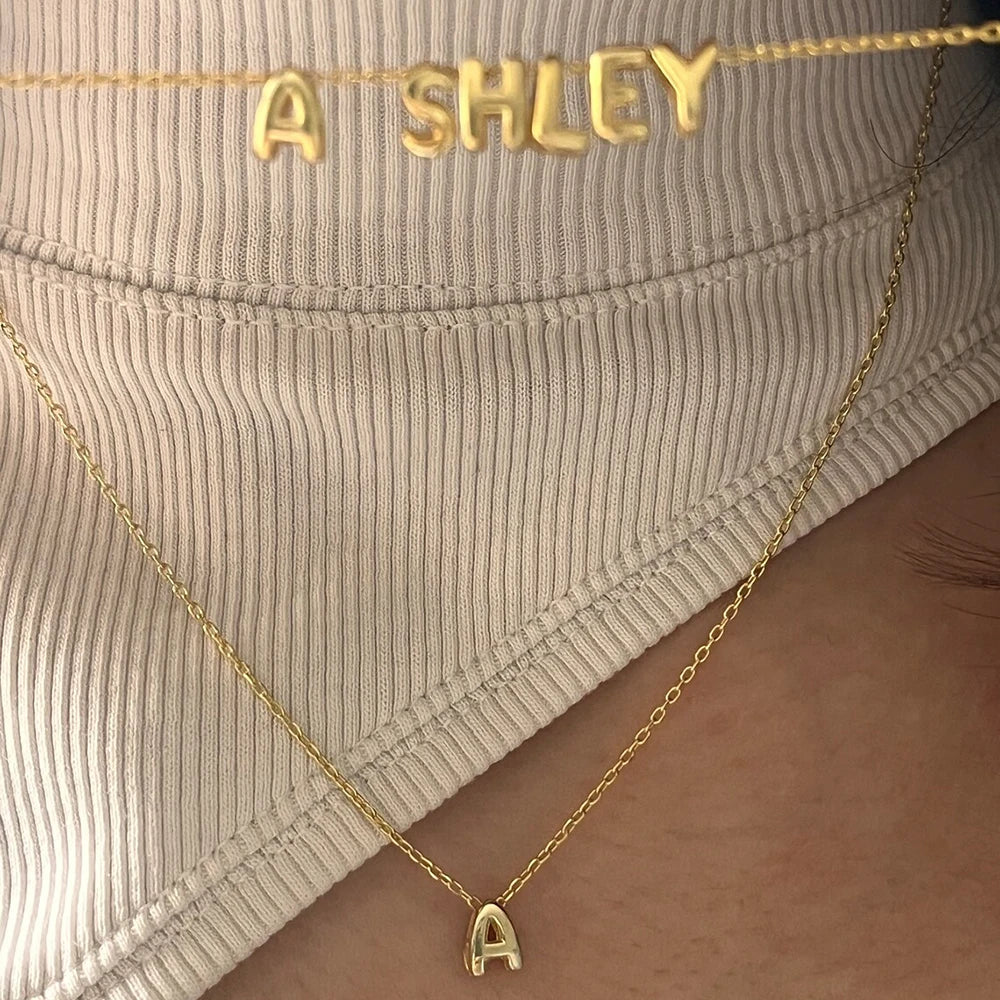 Mini Bubble Letter Necklace