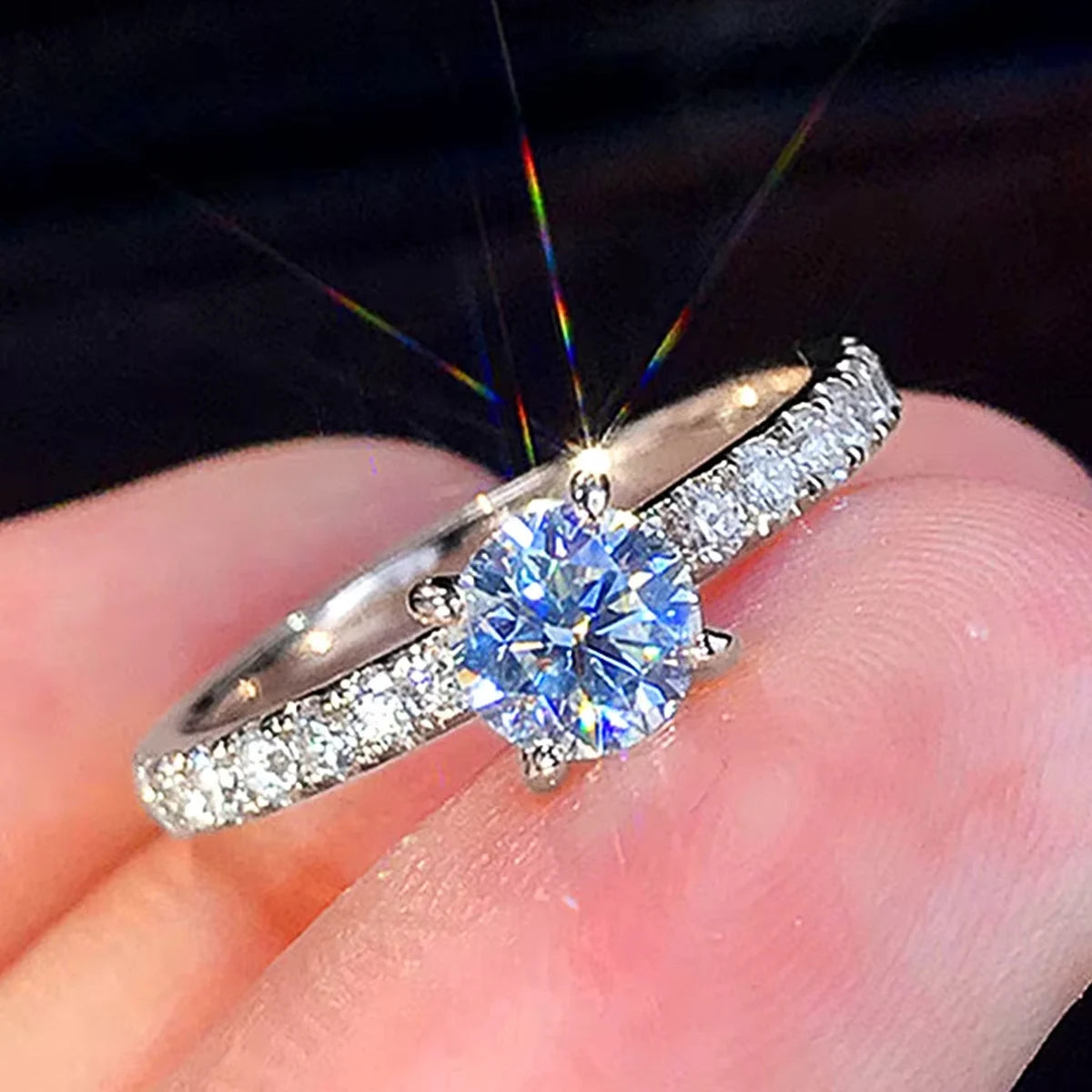 Round Zirconia Wedding Ring