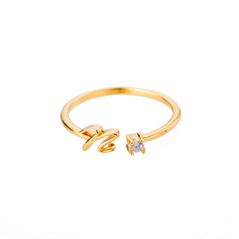A-Z Initial Adjustable Ring