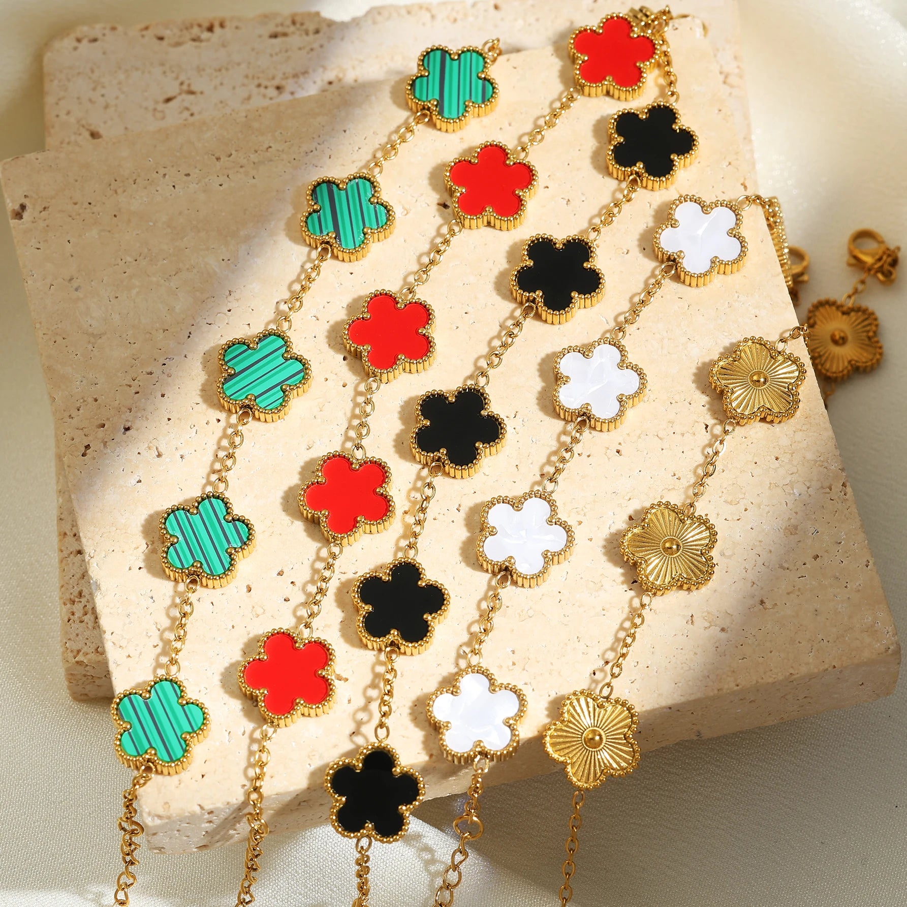 Gold Flower Stainless Steel Bracelet