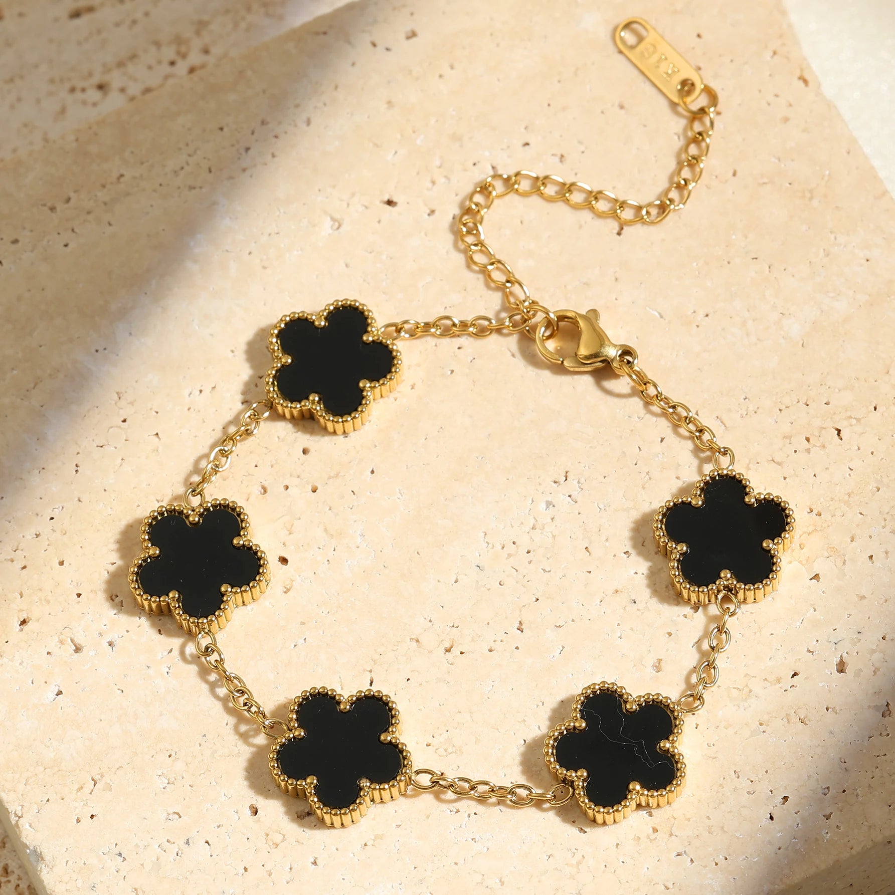 Gold Flower Stainless Steel Bracelet