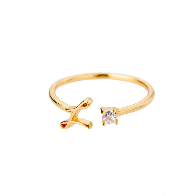 A-Z Initial Adjustable Ring