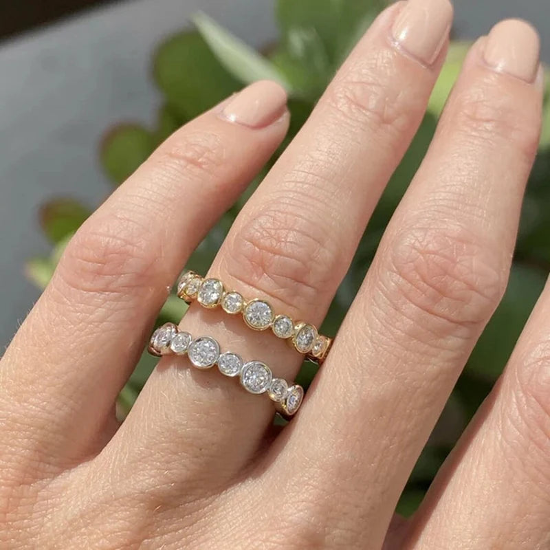 Huitan Round Cubic Zirconia Ring –