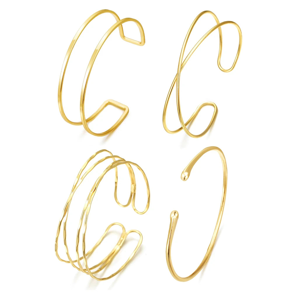FTCY Adjustable Gold Arm Cuff Set