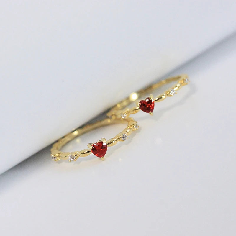 Gold Heart Zirconia Ring