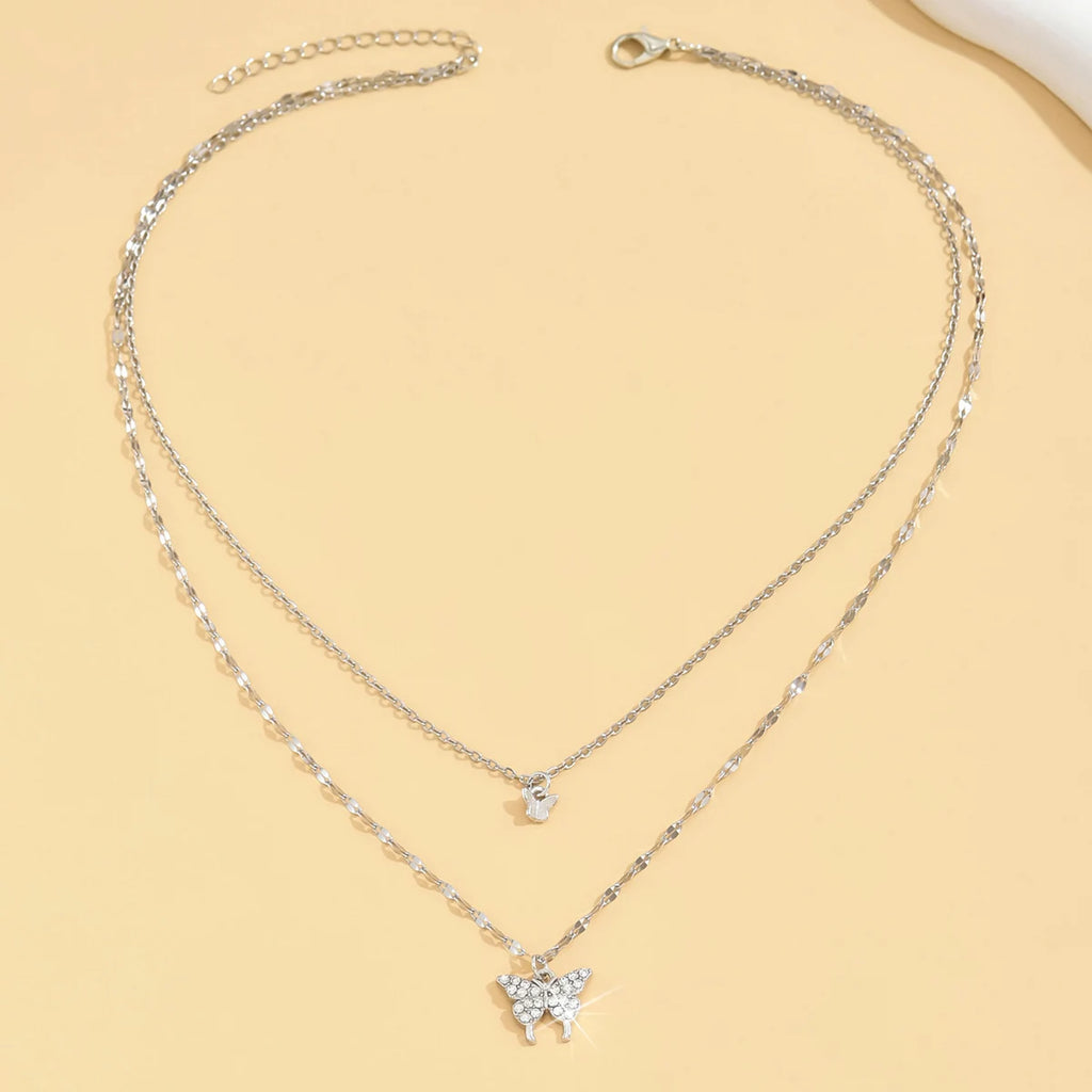 Double Layer Butterfly Necklace