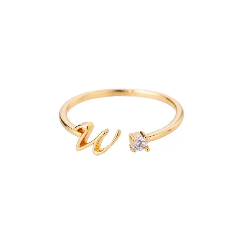 A-Z Initial Adjustable Ring