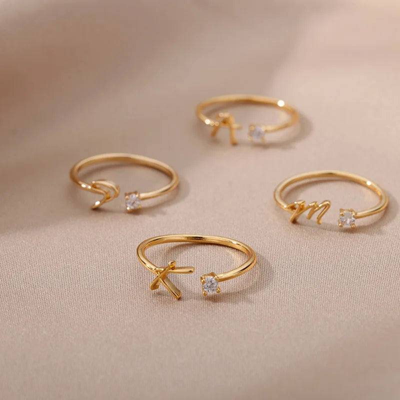 A-Z Initial Adjustable Ring