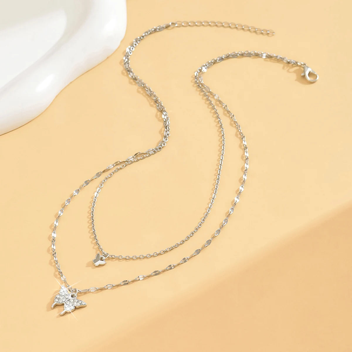 Double Layer Butterfly Necklace
