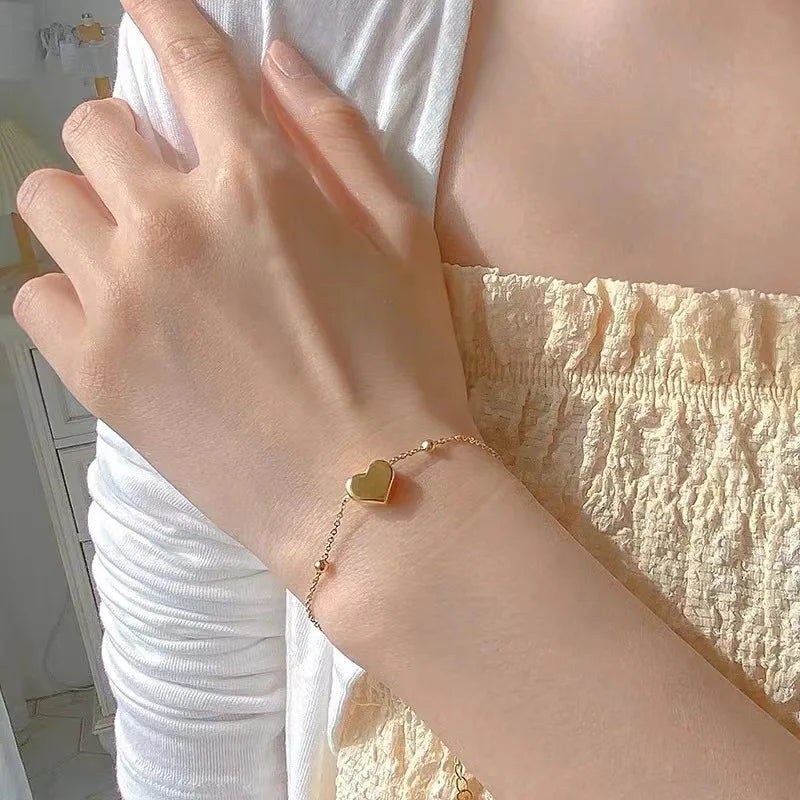 Gold Heart Love Chain Jewelry Set