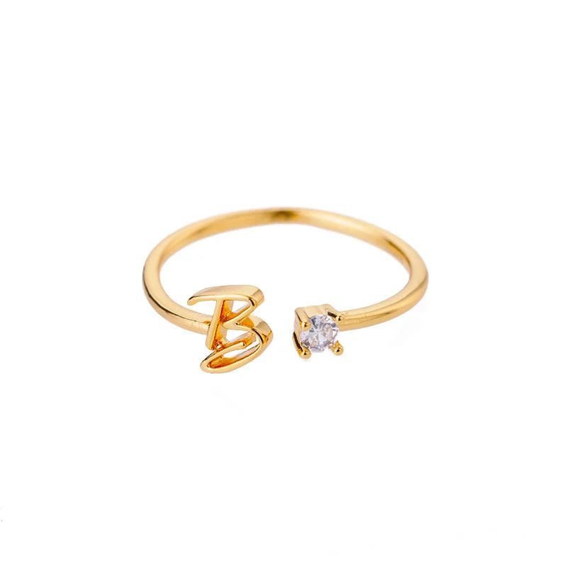 A-Z Initial Adjustable Ring