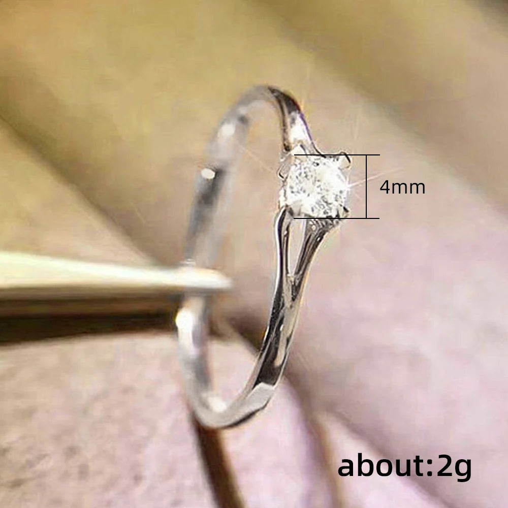 Simple 4MM Zirconia Wedding Ring