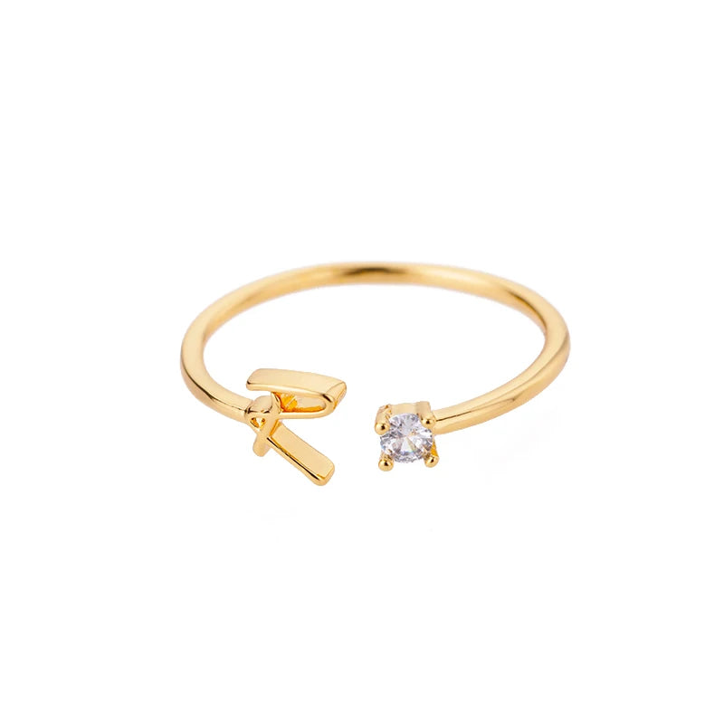 A-Z Initial Adjustable Ring