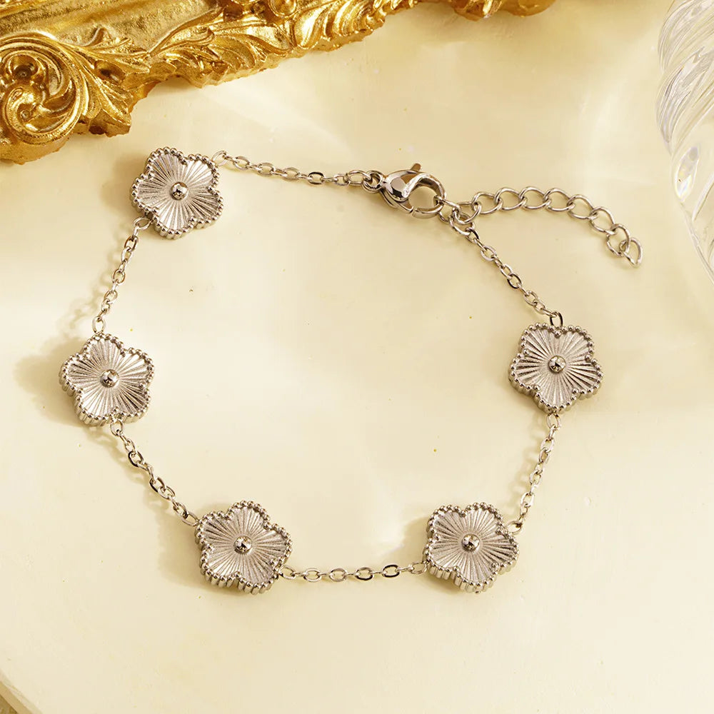 Gold Flower Stainless Steel Bracelet