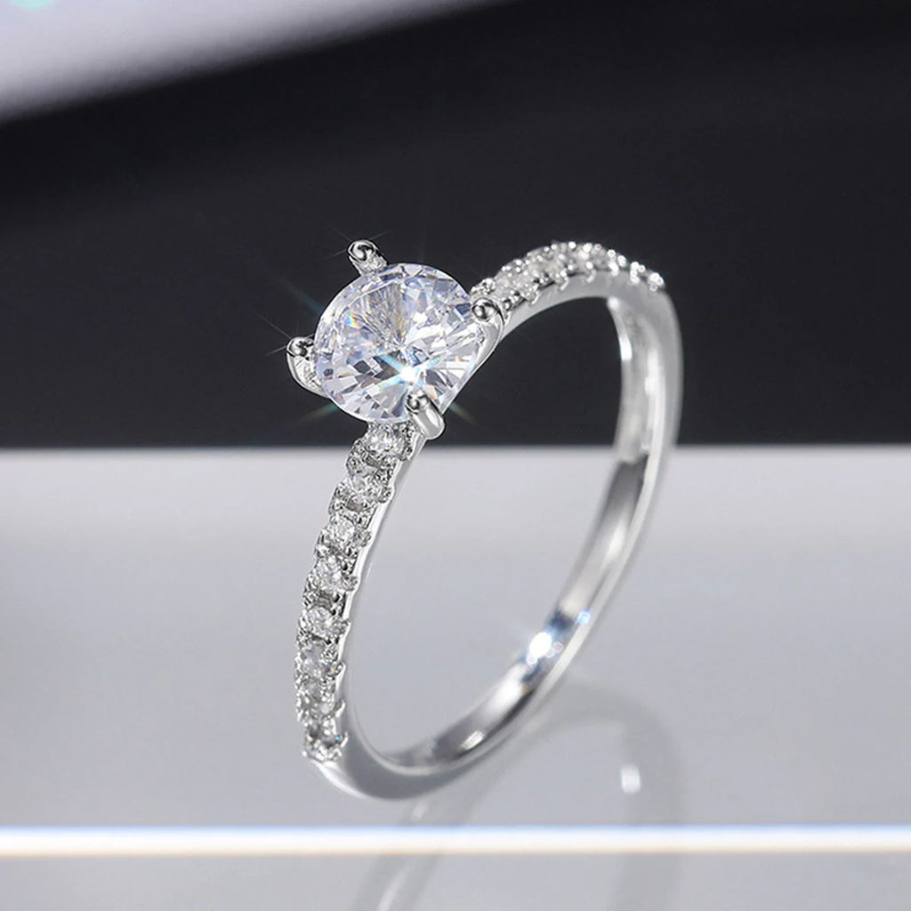 Round Zirconia Wedding Ring