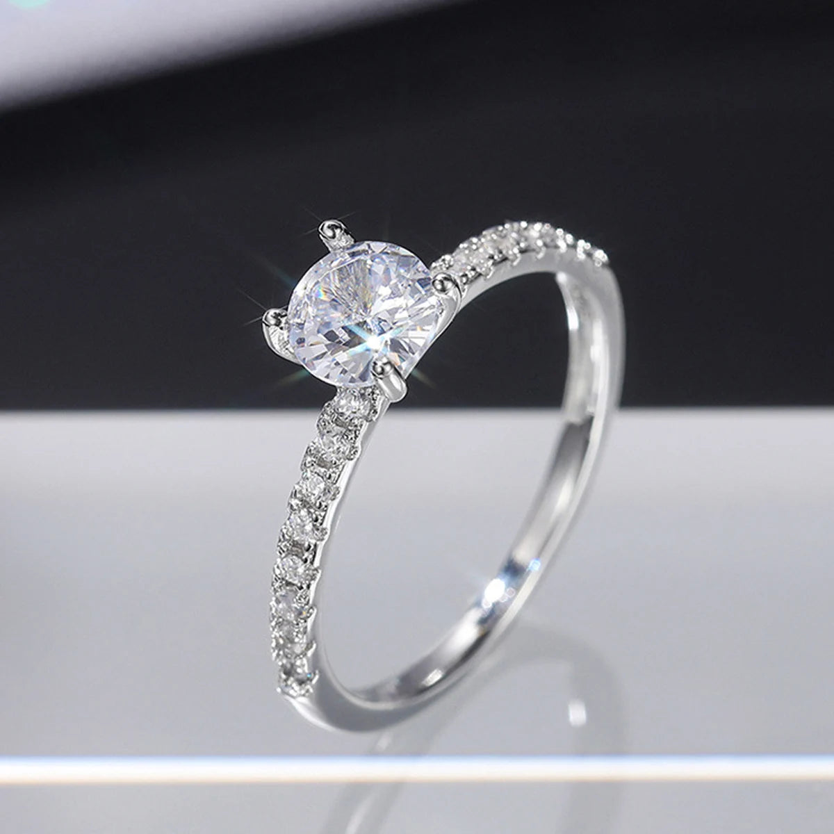 Round Zirconia Wedding Ring